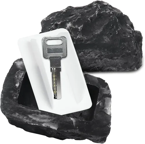 Ocultador de llaves de roca falsa para patio al aire libre, llaves ocultas perfectas para llaves de repuesto de tamaño estándar por Rock Key,