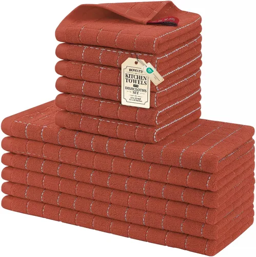Miniatura 63 de Homaxy Juego de 8 toallas de cocina y paños de cocina, 12 x 12 y 13 x 28 pulgadas, juego de 8 toallas de cocina de rizo de algodón a granel, diseño