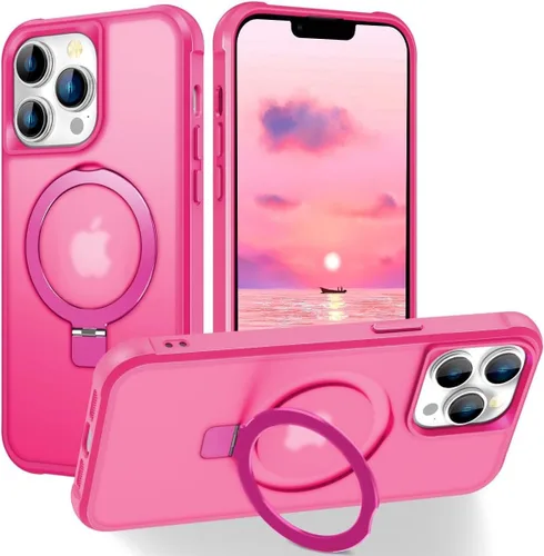 Miniatura 76 de CHAOFEnG Funda magnética compatible con iPhone 11 con soporte, prueba de caídas de grado militar, compatible con imán, anillo translúcido, parte