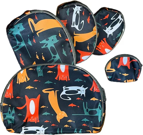 Miniatura 12 de HESSION Juego de 5 bolsas de cosméticos para mujer, bolsa de maquillaje, bolsa con cremallera, accesorios organizador para viajes, Color 1