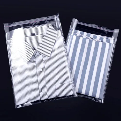 Miniatura 6 de Keoferlo 100 bolsas de polietileno transparente de 10 x 14 pulgadas de celofán autosellantes para camisetas de plástico transparente para envolver