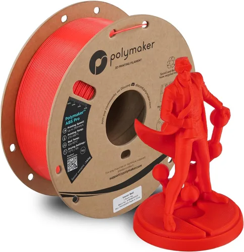 Miniatura 43 de Polymaker Filamento ABS Pro para impresora 3D de 0.069 pulgadas, color negro, ABS de grado de ingeniería de 2.2 lbs con alta resistencia al calor