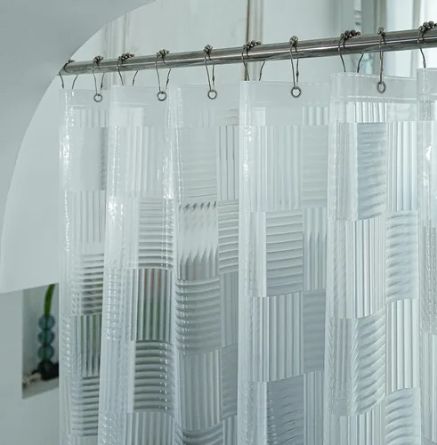 Miniatura 34 de Cortina de ducha corta transparente de 60 pulgadas de largo, forro de cortina de ducha corta de plástico EVA 7G, 60 pulgadas de largo para baño