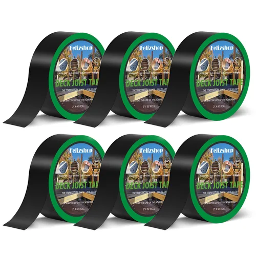 Miniatura 12 de Cinta de vigueta de cubierta de 2 x 50 pies, cinta adhesiva de butilo para cubierta, impermeable y resistente a la intemperie, cinta intermitente
