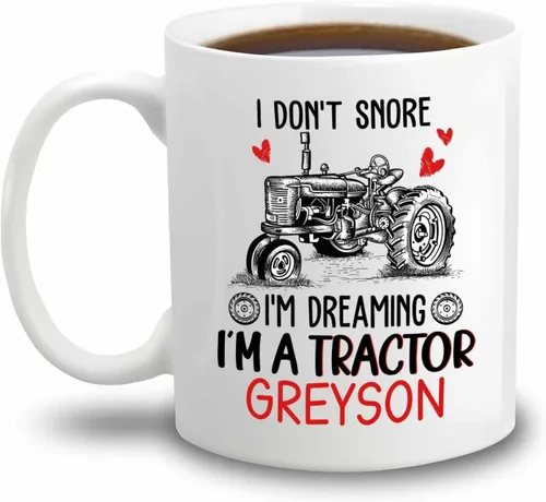 Miniatura 9 de Tazas de café personalizadas con nombre "Born To Farm Forced To Go To School" de 11 onzas y 15 onzas, taza de café personalizada para tractores