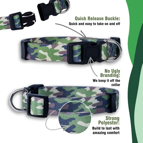 Miniatura 4 de Collar de perro de camuflaje (grande, verde)