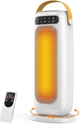 Calentador de espacio, calentadores eléctricos de cerámica PTC de 1500 W para uso en interiores con control remoto, calentador de habitación de 4