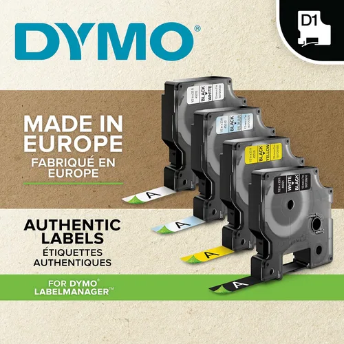 Miniatura 3 de DYMO DYMS0720610 - Cinta de cartucho, 0.472 in x 23.0 ft, color blanco sobre negro
