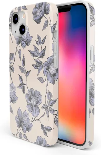 Miniatura 2 de Carcasa Casely para iPhone 13 Ink & Iris Floral Vintage Compatible con MagSafe Diseño Clásico Ultra Delgado