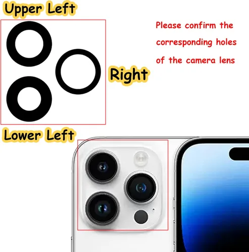 Miniatura 4 de 14 Pro/14 Pro Max Reemplazo de vidrio para lente de cámara trasera para iPhone 14 Pro para iPhone 14 Pro Max Reemplazo de vidrio de cámara con kits