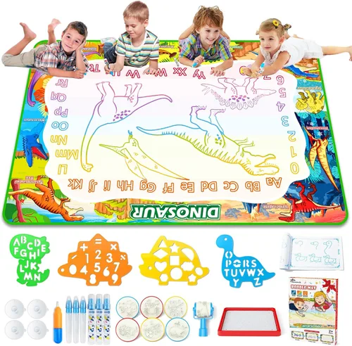 Miniatura 9 de Jasonwell Tapete para dibujar agua acuática de 31 x 31 pulgadas, tapete grande de dibujo mágico para colorear, juguetes educativos, regalos