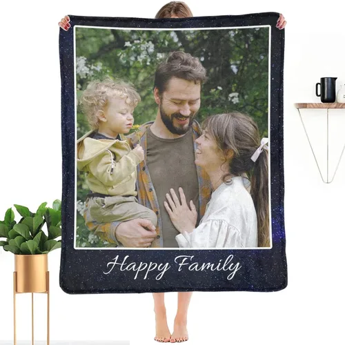Miniatura 23 de HUGLAZY Mantas personalizadas con fotos, manta personalizada para la familia, sube tu foto de Halloween, manta personalizada para adultos