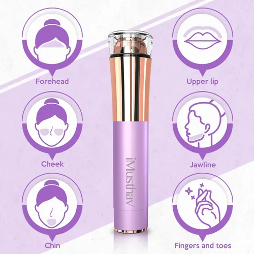 Miniatura 5 de Depilación facial para mujeres, removedor de vello facial eléctrico sin dolor e impecable, afeitadora facial y recortadora para labio superior