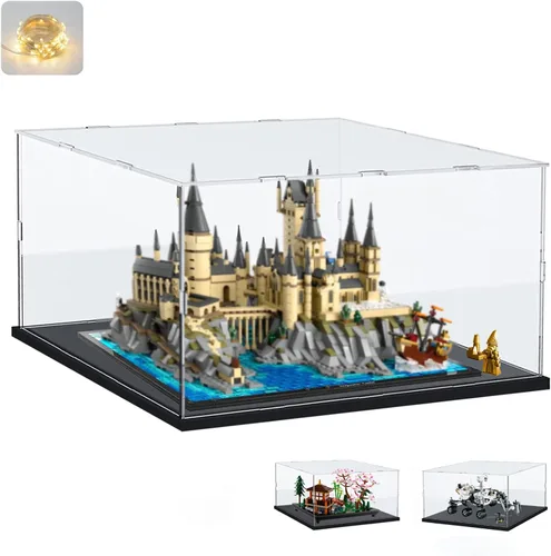 Miniatura 39 de Vitrina de acrílico transparente engrosada para coleccionables Lego 75325, caja transparente de autoensamblaje, gran protección antipolvo con base