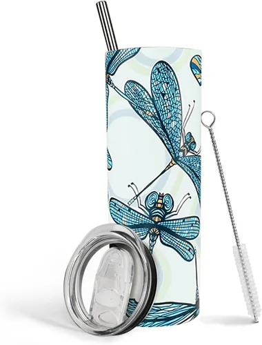 Miniatura 12 de Regalos de mariposa para mujer, decoración de mariposas, el mejor regalo de cumpleaños, 20 onzas con tapa y pajita, taza de viaje de acero