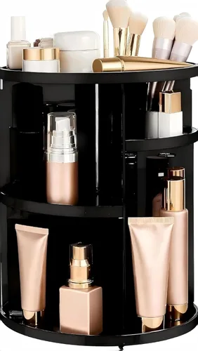 Miniatura 10 de HBlife Organizador de maquillaje giratorio extragrande de 360 grados, carrusel ajustable, organizador de perfumes giratorio de gran capacidad