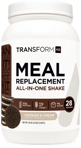Miniatura 23 de TransformHQ Batido en polvo de reemplazo de comidas, 7 porciones (crema de naranja), sin gluten, sin OMG