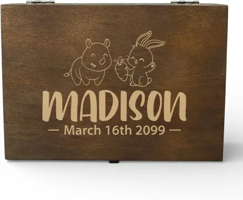 Miniatura 23 de Caja de Recuerdos de Madera Personalizada con Grabado Personalizado Caja de Memoria de Aventura para Parejas Recuerdos de Viaje Fotos Cartas - Cajas