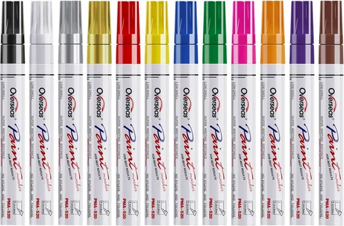 Overseas Marcadores de Pintura, 12 Colores Marcador de Pintura en Casi Cualquier Cosa, Secado Rápido y Permanente, Juego de Marcadores de Pintura a