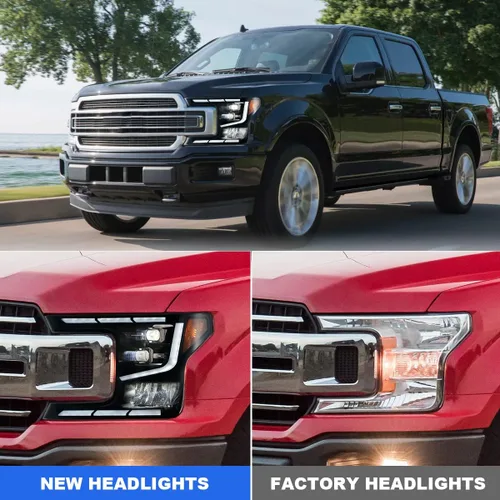 Miniatura 4 de ROXX Conjunto de faros delanteros LED completos para Ford F150 2018 2019 2020, faros delanteros de haz alto y bajo con señales de giro secuenciales
