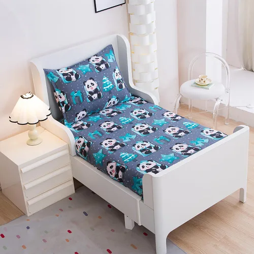 Miniatura 24 de Juego de 2 sábanas bajeras y fundas de almohada suaves para cama con bonitos patrones de cachorros, sábanas estampadas con patrón de perritos para 2