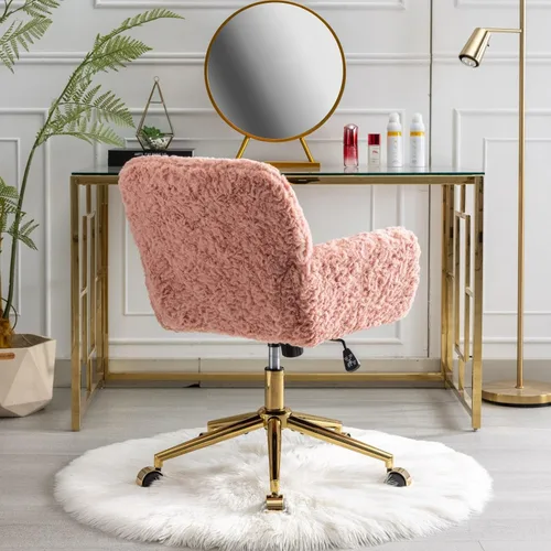 Miniatura 3 de Silla de oficina simple y moderna silla cómoda para escritorio, silla giratoria para oficina en casa, sillas de escritorio para el hogar, Rosa