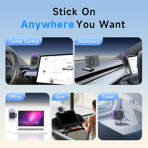 Miniatura 5 de Soporte magnético para teléfono para automóvil, soporte MagSafe para automóvil con imanes fuertes de doble cara, soporte ajustable para teléfono