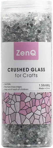 Miniatura 2 de ZenQ Vidrio triturado para manualidades, arte de resina. 1.5 libras Espejo de doble cara