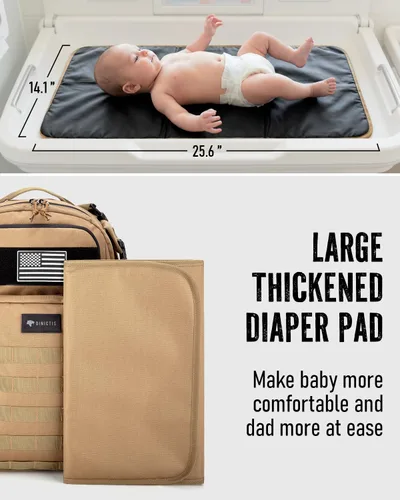 Miniatura 5 de Dinictis Bolsa de pañales para papá, mochila para pañales para hombres con cambiador de pañales, mochila militar para pañales con sistema Molle