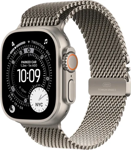 Miniatura 12 de Apple Watch Ultra 3 [GPS + Cellular 49mm] Reloj inteligente para correr y multideporte con funda de titanio resistente con bucle milanés de titanio