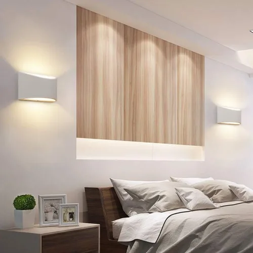 Miniatura 3 de Aipsun Aplique de pared LED moderno de aluminio para interiores, con cableado, juego de 2 luces de montaje en pared arriba y abajo, para sala