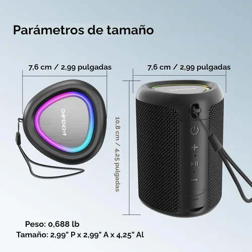 Miniatura 9 de Altavoz Bluetooth portátil Esenciales para la playa: potente sonido cristalino/luz dinámica/IPX5 impermeable/reproducción durante todo el día/BT