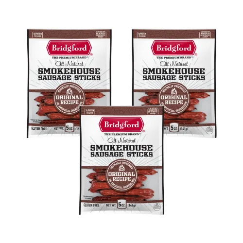 Miniatura 16 de Bridgford Smokehouse - Palitos de salchicha Teriyaki de 5 onzas, paquete de 2 – Hecho con carne de res y cerdo – Sin gluten y alto contenido