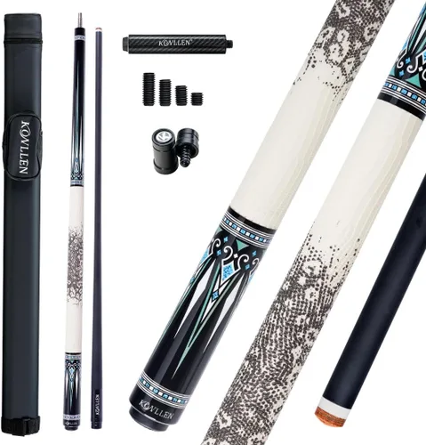 Miniatura 15 de KONLLEN Carbon Fiber Pool Cue Stick 58-inch Professional Pool Sticks for Adults Full Carbon Technology Low Deflection Pool Cue Billiard Cues with