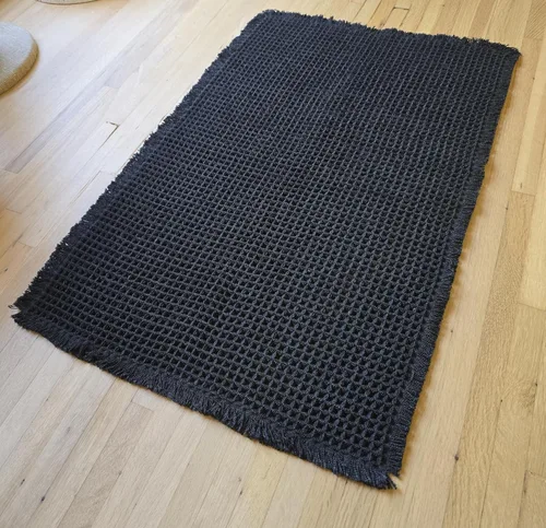 Miniatura 2 de Tapete de Baño Waffle Mejorado – Ultra Suave, Súper Absorbente y Alfombra Antideslizante con Borlas, Lavable a Máquina, Respaldo de Goma para Baño