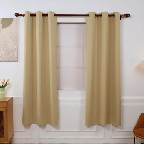 Miniatura 31 de INLINAS Cortinas opacas para dormitorio, aislamiento térmico, reducción de ruido, juego de 2 paneles de ahorro de energía, beige, 42 pulgadas