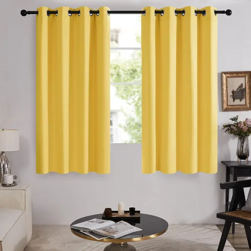 Miniatura 42 de Deconovo Cortinas opacas 100% con forro negro, cortinas con ojales aisladas térmicamente que reducen el ruido, doble capa para oscurecer