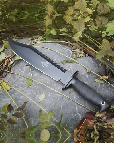 Miniatura 8 de Cuchillo de supervivencia Mossy Oak de hoja fija de 38 cm con funda, cuchillo táctico Bowie con afilador y arrancador de fuego para camping, al aire