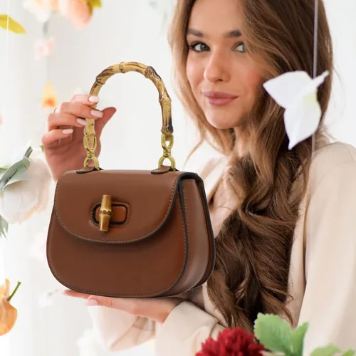 Miniatura 6 de Bolso de mano para mujer, bolso cruzado con asa superior en forma de bambú