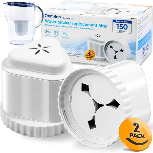 2 paquetes de filtros de repuesto para jarra de filtro de agua EPIC, jarra de filtro de agua compatible con Aquagear Seychelle, sin BPA. Elimina