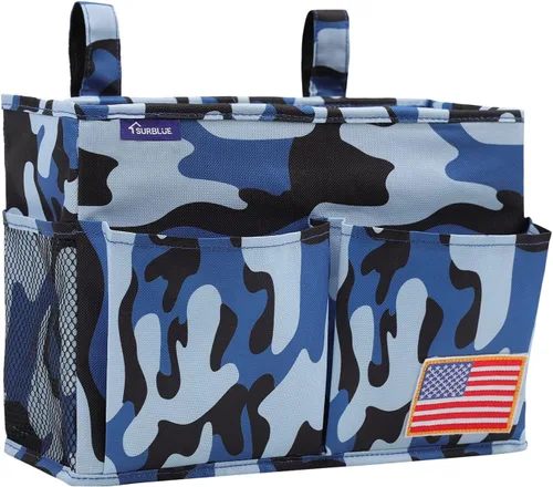 Miniatura 52 de Surblue Caddy Organizador colgante, Bolsa de almacenamiento para cabecera para literas y camas de hospital, Azul Turquesa, L R-Teal