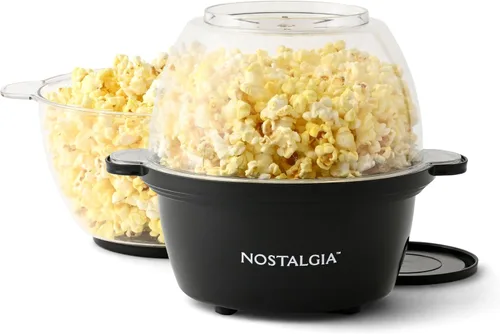 Miniatura 8 de Nostalgia - Máquina de palomitas con mezclador antiadherente para 24 tazas de palomitas estilo teatro con aceite caliente - Tapa de doble uso y Negro