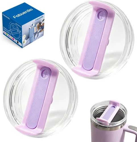 Miniatura 24 de Tapa de repuesto para vaso de 40 onzas compatible con Stanley Quencher, paquete de 2 fundas transparentes a prueba de derrames para accesorios