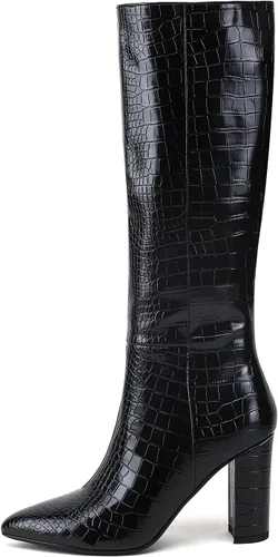 Miniatura 7 de Modatope Botas altas hasta la rodilla para mujer, botas altas de equitación para mujer, botas largas de pantorrilla, botas GoGo, botas gruesas