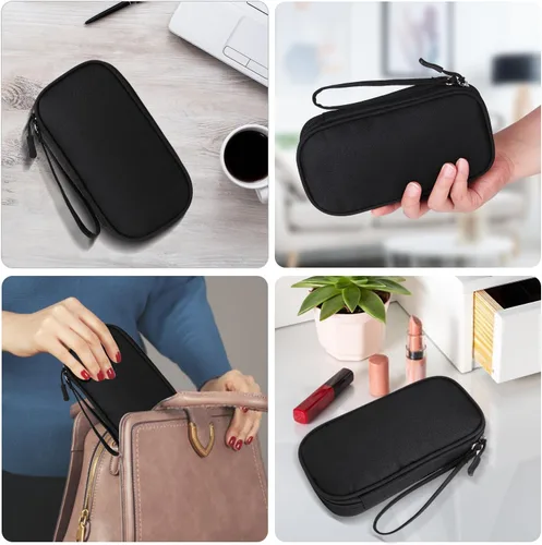 Miniatura 6 de Organizador universal de cables, bolsa de accesorios electrónicos para cargador, teléfono, tarjetas de memoria y dispositivos de viaje (negro)