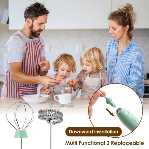 Miniatura 4 de Potente espumador de leche de mano, batidora de bebidas, máquina de espuma eléctrica recargable, espumador de café, batidora de mano, para café