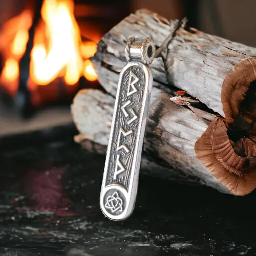 Miniatura 20 de Viking Rune Formula Pendant Necklace for Men Women - 925 Sterling Silver - Norse Nordic Celtic Jewelry - Runes Protection Amulet - Matching