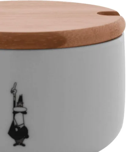 Miniatura 2 de Bialetti Azucarero Y0TZ102 con tapa de bambú, porcelana