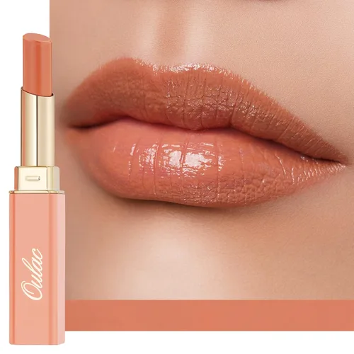 Miniatura 25 de Oulac Lápiz Labial Rosa Hidratante con Brillo - Lápiz Labial Hidratante Bálsamo Labial Tintado Brillante, Acabado Brillante Transparente Jugoso