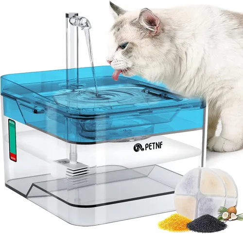 Miniatura 7 de PETNF Bomba de repuesto para fuente de agua para gatos con luz LED, compatible con fuente de agua transparente de 3 L/101 onzas, bomba de agua